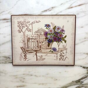 Vintage 1970s Floral Cottagecore Wall Art Kitchen Print Rustic Botanical